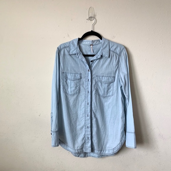Free People Last Chance Button Down Long Sleeve - Picture 2 of 6